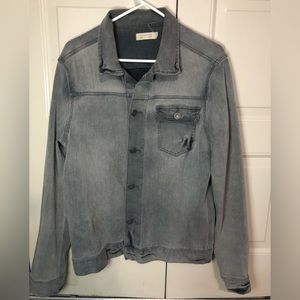 AllSaints Galion Denim Jean Jacket Gray Collar  Size L